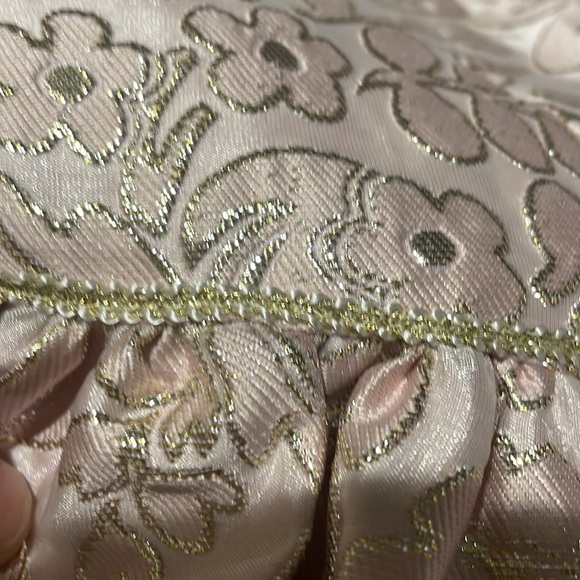 Pippa & Julie 6x pink gold floral brocade dress nwt dressy fancy shimmer - Picture 4 of 12